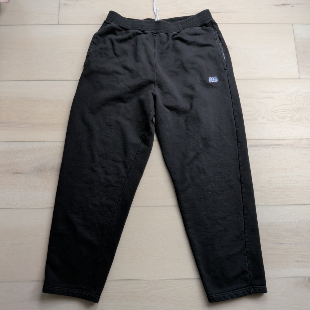 P448 You Can Surf Later Mens Large Sweatpants Joggers Black Made in Italy